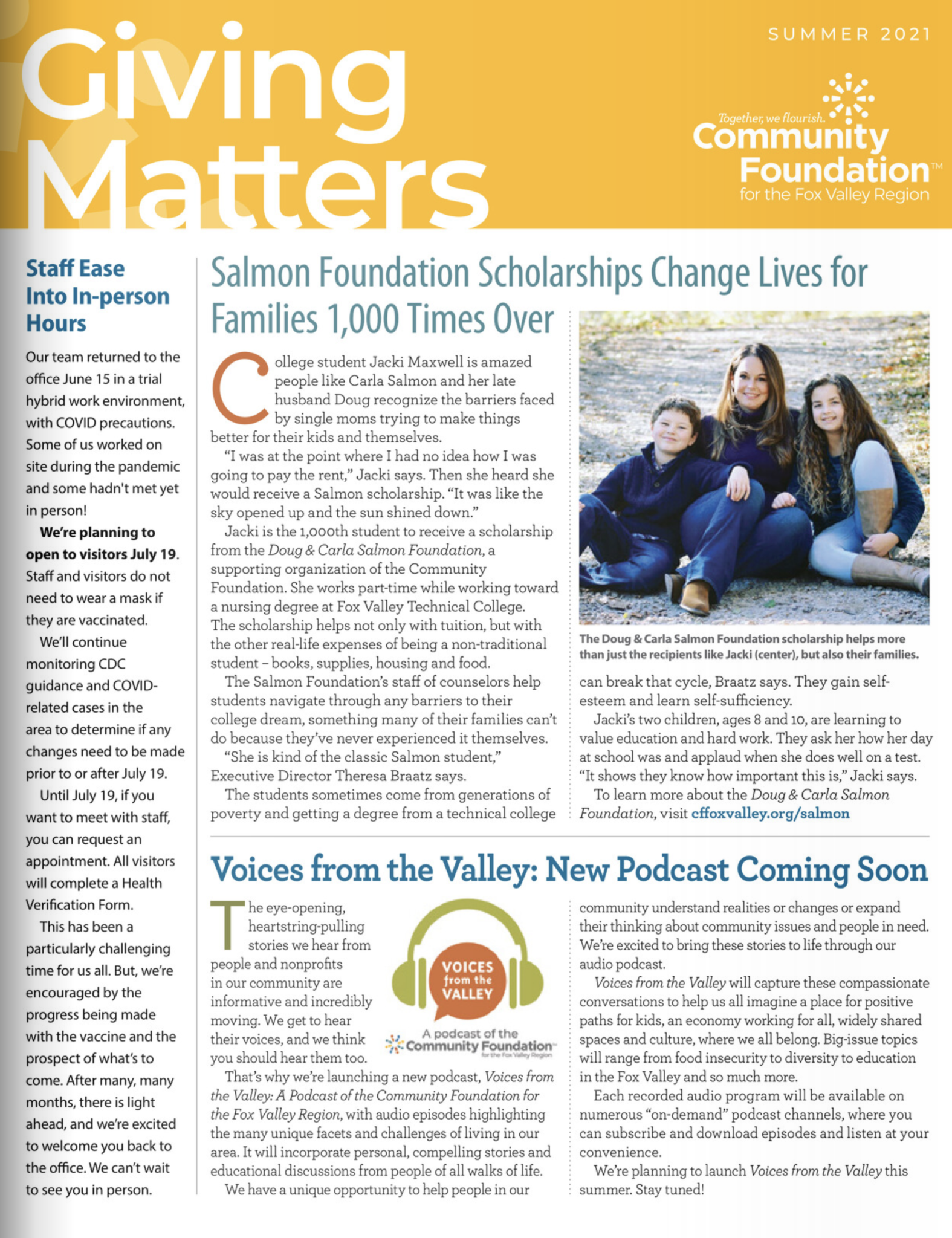 Summer 2021 Giving Matters